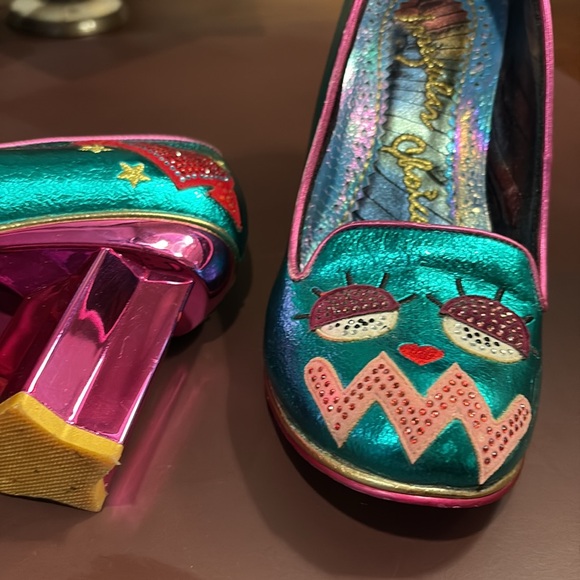 Irregular Choice Size 7.5/38 - Very Funky Teal and Pink 3" Star Shaped Heels - Picture 15 of 16